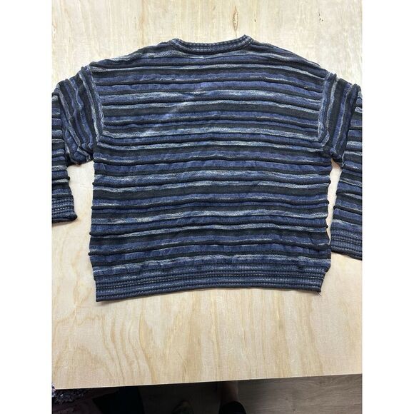 Jhane Barnes Neiman Marcus Sweater Mens Large Blues Abstract Speckled Wool Rayon - Picture 4 of 6